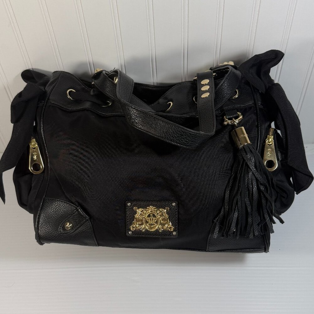 Juicy Couture Bag Black & Gold Purse Approximately 12"Long x 5"Wide x 9" high